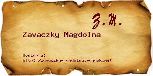 Zavaczky Magdolna névjegykártya