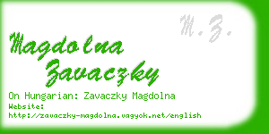 magdolna zavaczky business card
